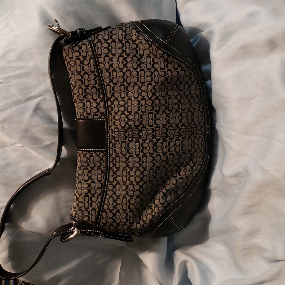 COACH Signature SOHO Hobo Bag in Black - Picture 2 of 6